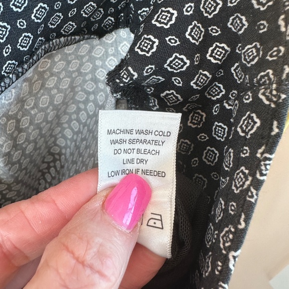 COUNTERPARTS WOMENS LONG PANT FLAT BAND ELASTIC ANKLE SLIT BLACK AND WHITE SZ 10 - Picture 6 of 8